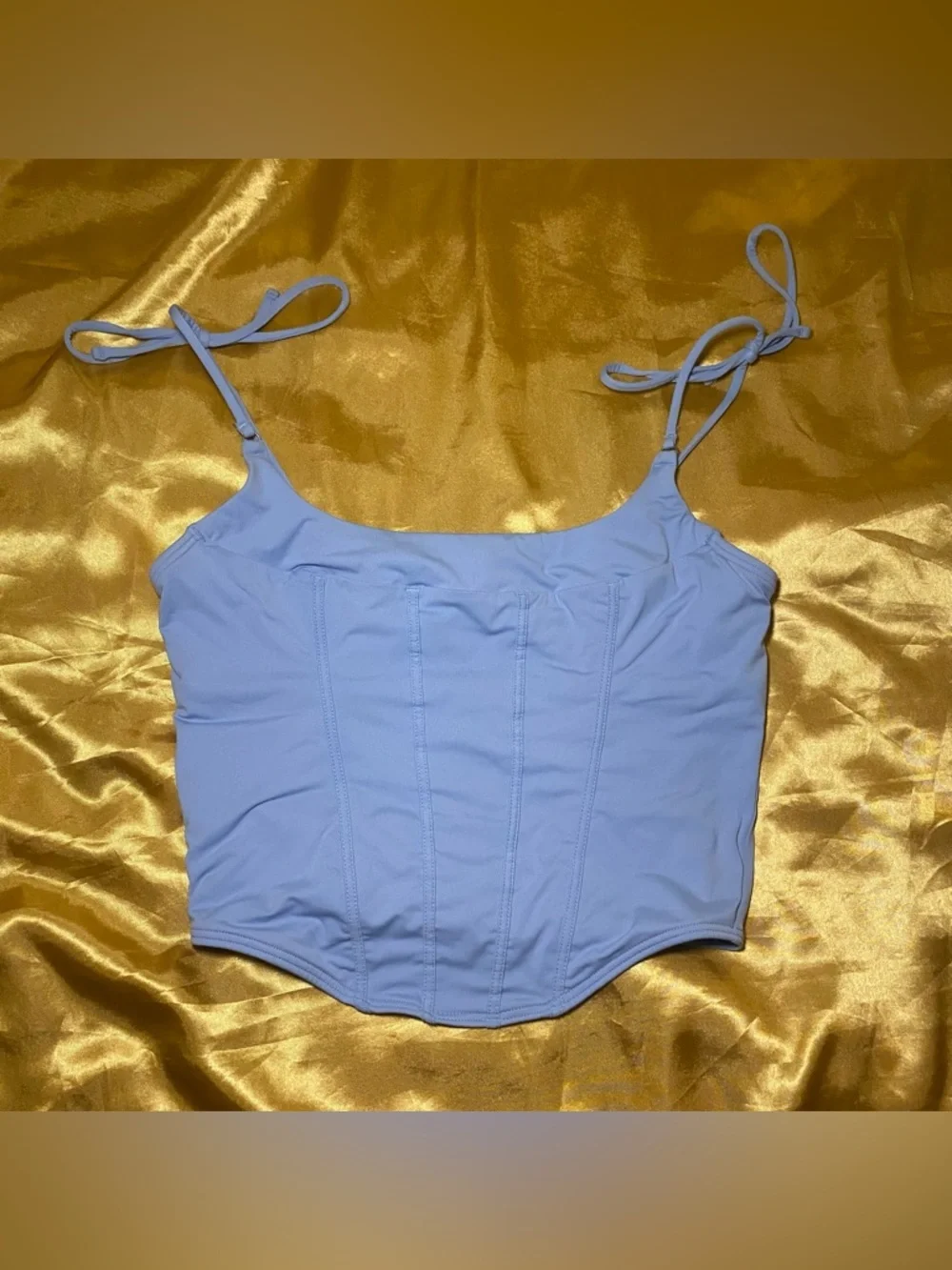 Gilly Hicks Sky Blue Tie-Strap Corset Top